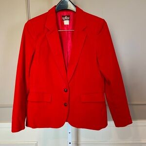 Vintage 80s Women's 12 Toffee Red Corduroy Blazer Jacket Made in Japan preppy
